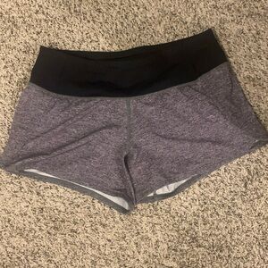 Lululemon heather lux multi black speed up shorts size 4
